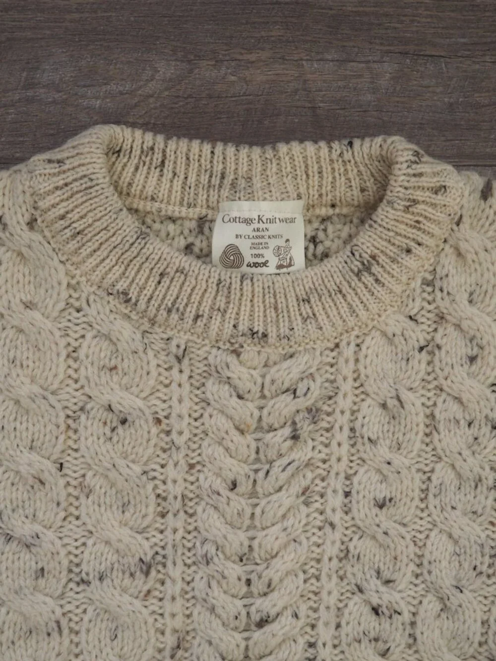 Vintage Cottage Knitwear Aran by Classic Knits Chunky Fisherman Cable Knit - Picture 2 of 9